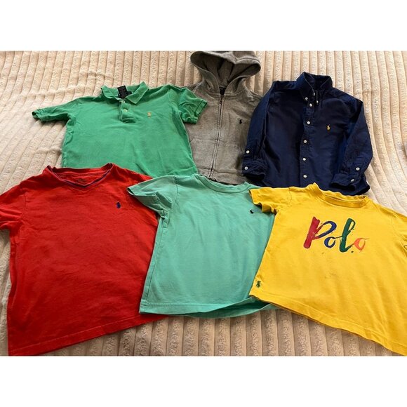 Polo Ralph Lauren Shirt Bundle Boys Size 4/4T Hoodie Tshirt 6 Pieces Total